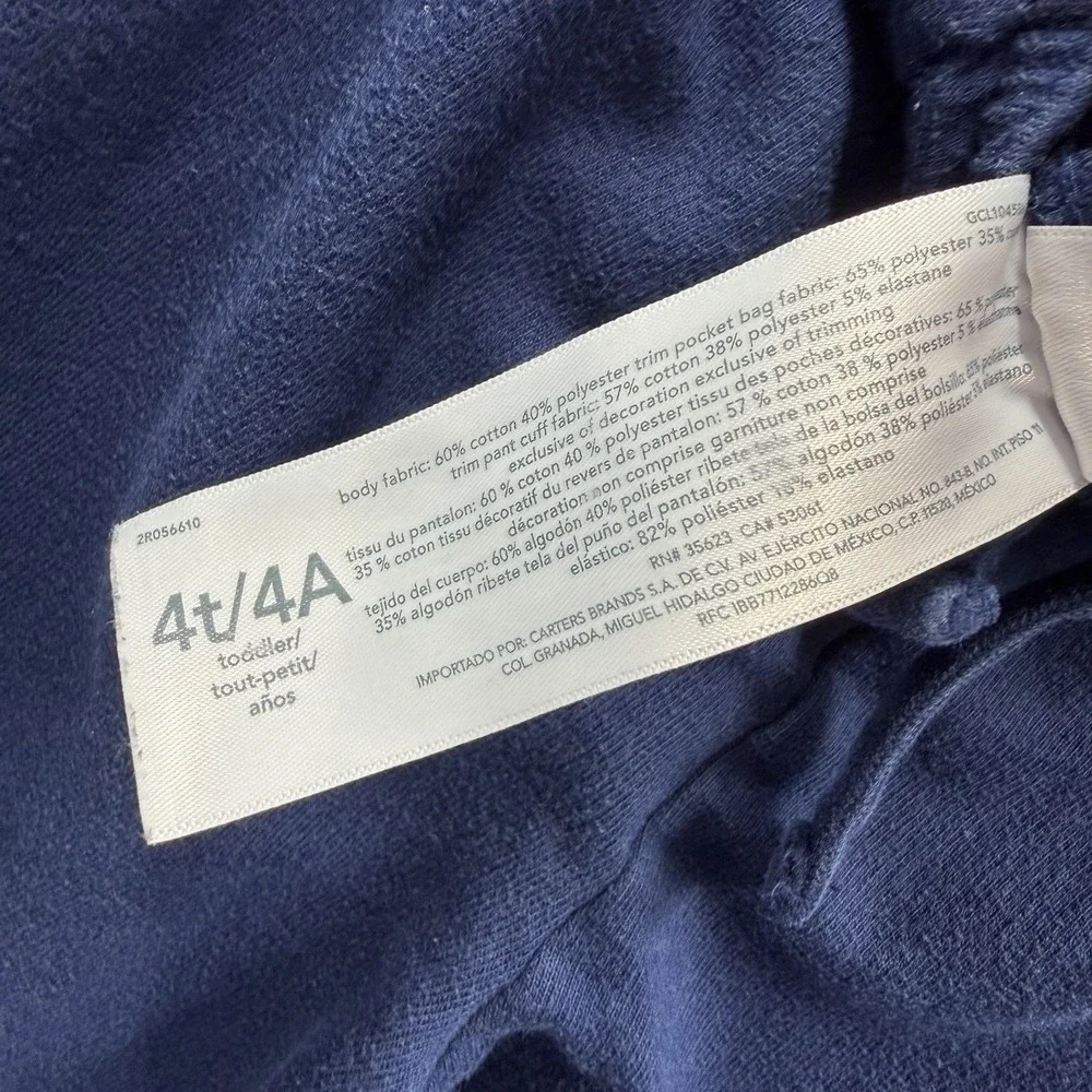 Carter's Sweatpants Toddler Boy's Size 4T Blue Jogger Sweatpants Toddler Size 4T